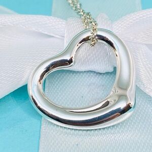Tiffany & Co. Elsa Peretti Open Heart Necklace 22mm 7 grams 16”